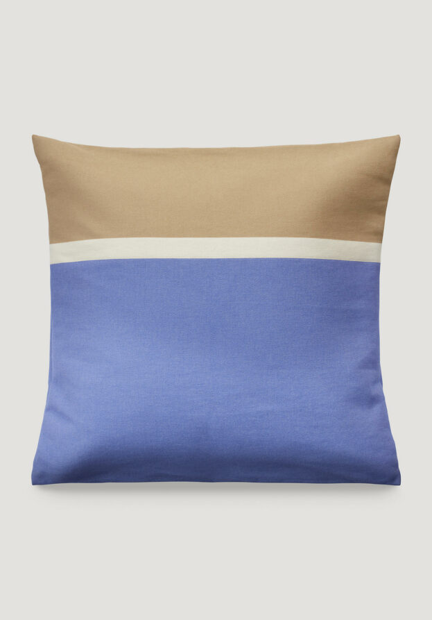 hessnatur Kissenbezug Turku aus Bio-Baumwolle - blau - Größe 70x70 cm