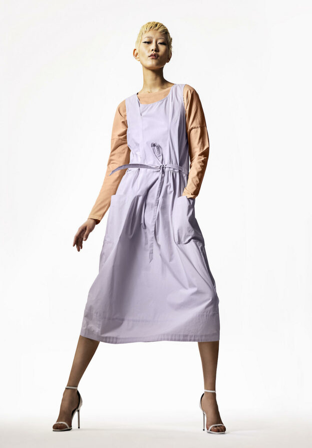 hessnatur Damen WUNDERKIND X HESSNATUR Midi-Kleid aus Bio-Baumwolle - lila - Größe 34