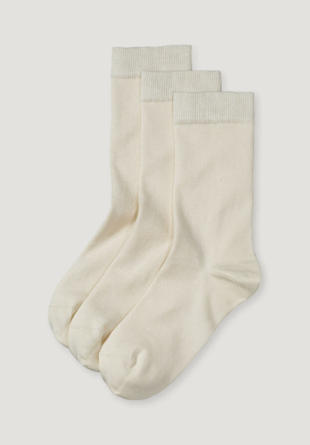 hessnatur Damen-Socken im 3er-Pack aus Bio-Baumwolle - weiß - Größe 35-37