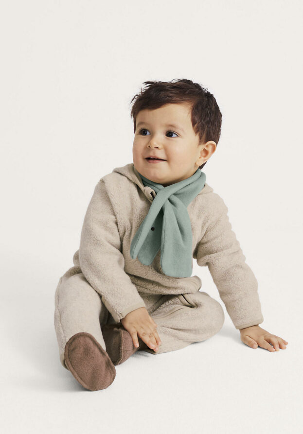 hessnatur Baby Fleece Overall Regular aus Bio-Baumwolle - beige - Größe 98