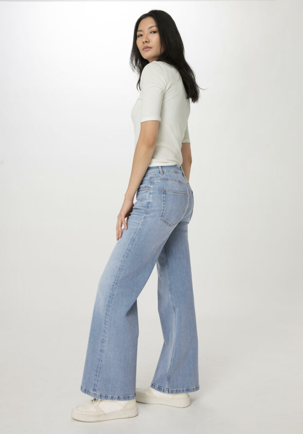 hessnatur Damen Jeans ALVA High Rise Wide Leg aus Bio-Denim - blau - Größe 29/34