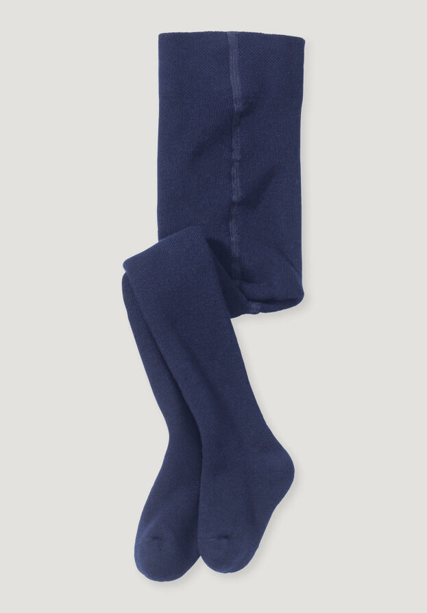hessnatur Baby Plüsch Strumpfhose aus Bio-Baumwolle - blau - Größe 50/56