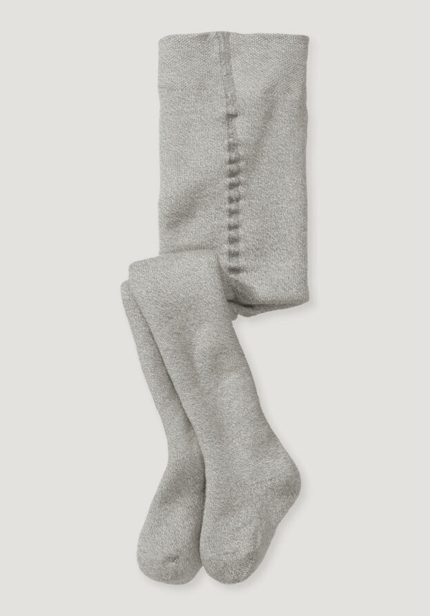 hessnatur Baby Plüsch Strumpfhose aus Bio-Baumwolle - grau - Größe 74/80