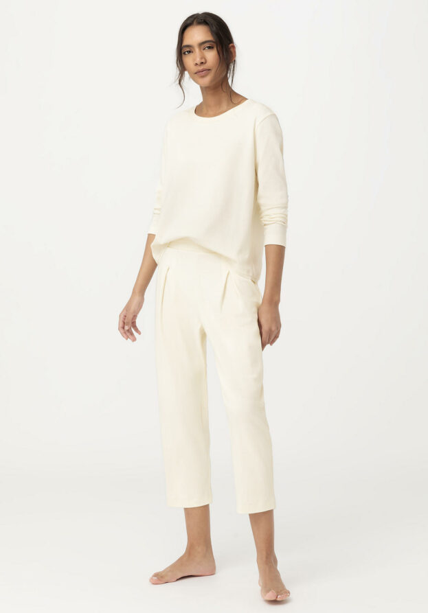 hessnatur Damen Pyjama Regular PURE NATURE aus Bio-Baumwolle - natur - Größe 44