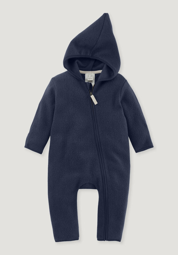 hessnatur Baby Fleece Overall Regular aus Bio-Baumwolle - blau - Größe 86/92