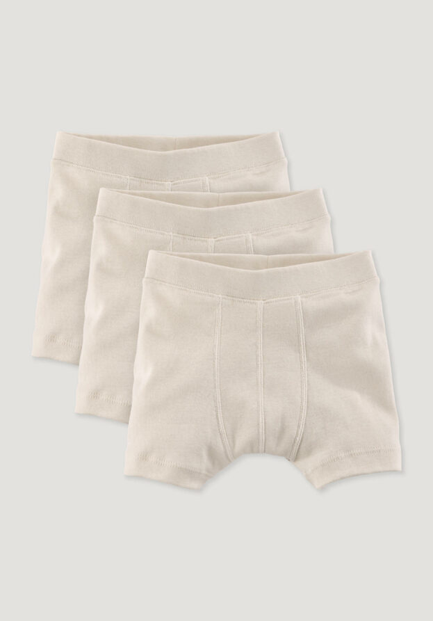 hessnatur Kinder  Jungen Pants Slim 3er Pack aus Bio-Baumwolle - natur - Größe 98/104