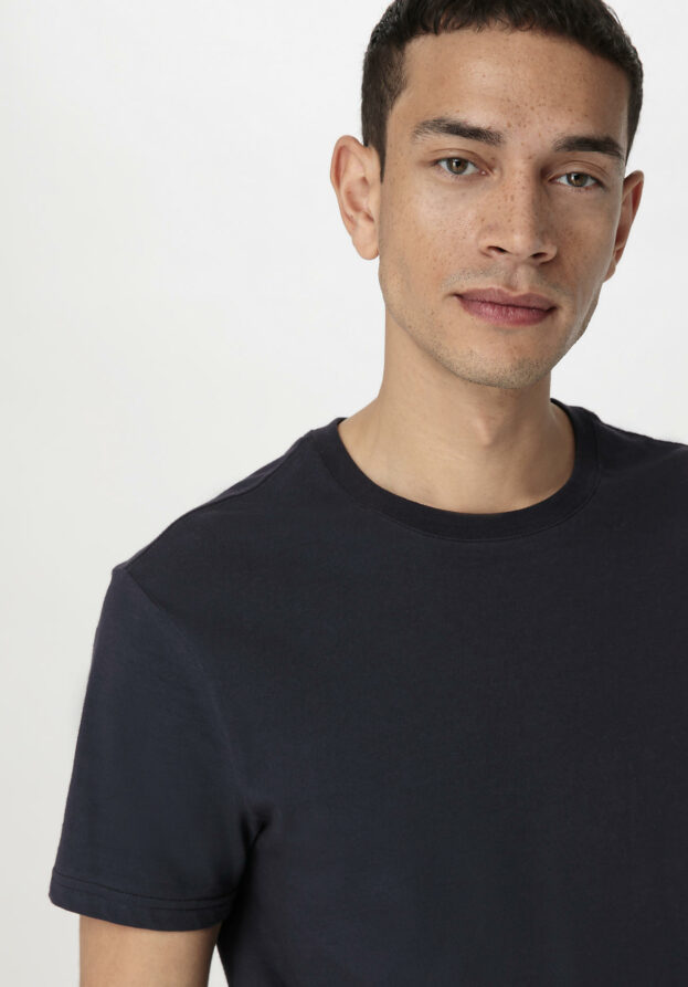 hessnatur Herren T-Shirt Regular aus Bio-Baumwolle - blau - Größe 56