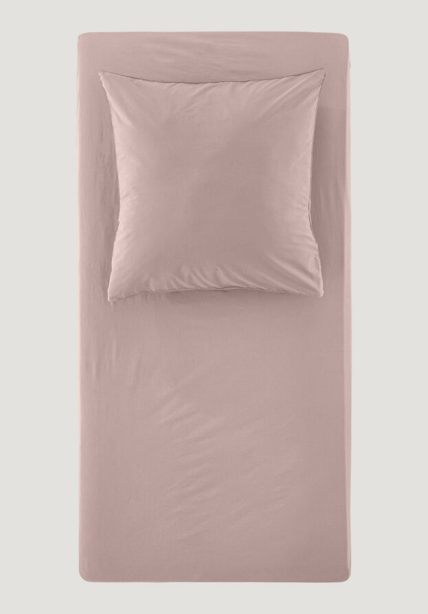 hessnatur Perkal Spannbettlaken aus Bio-Baumwolle - rosa - Größe 180x200 cm