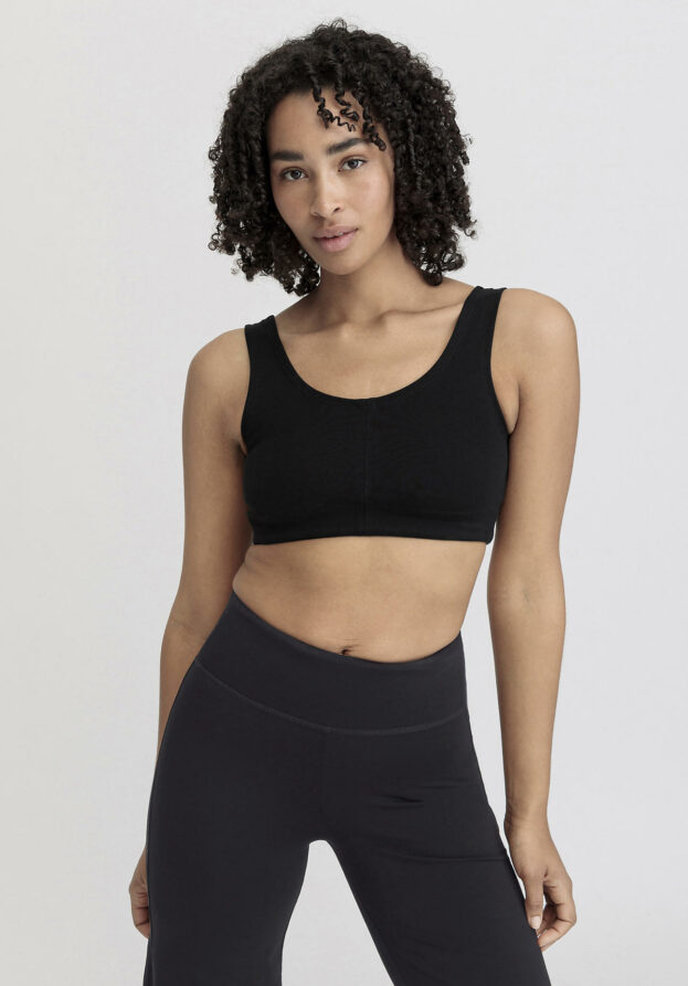 hessnatur Loungewear Bustier Fitted ACTIVE LIGHT aus Bio-Baumwolle - schwarz - Größe 44