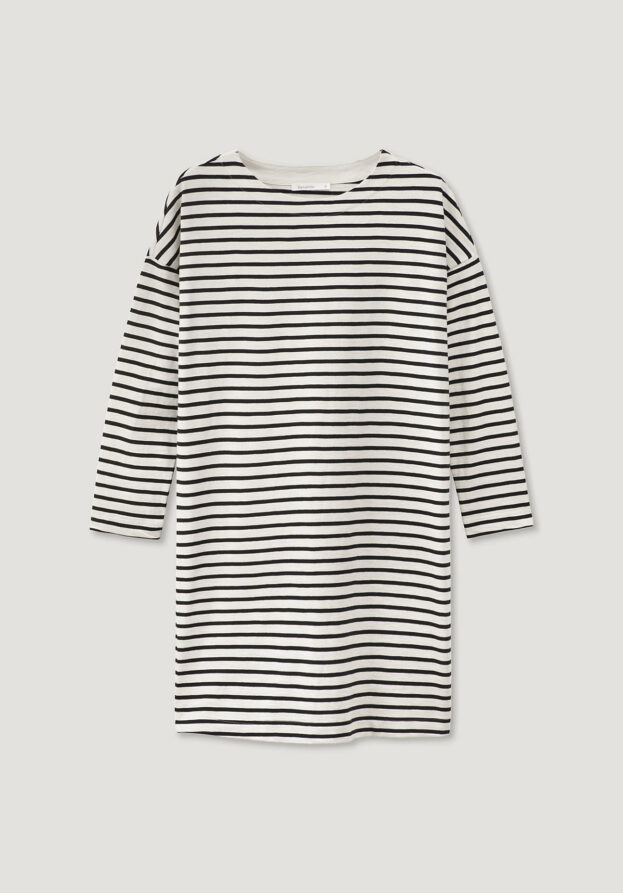 hessnatur Damen Heavy Slub Kleid Mini Oversize aus Bio-Baumwolle - schwarz - Größe 34