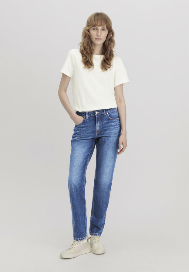 hessnatur Damen Jeans HANNA High Rise Mom aus Bio-Denim - blau - Größe 27/30