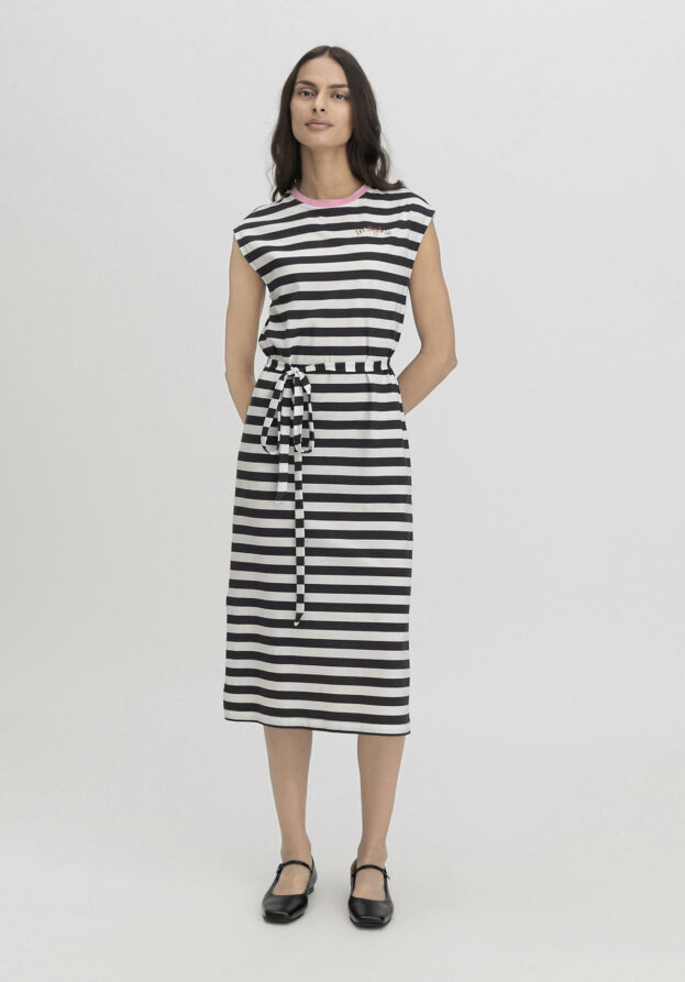 hessnatur Damen Jersey Kleid Midi Regular aus Bio-Baumwolle - blau - Größe 40