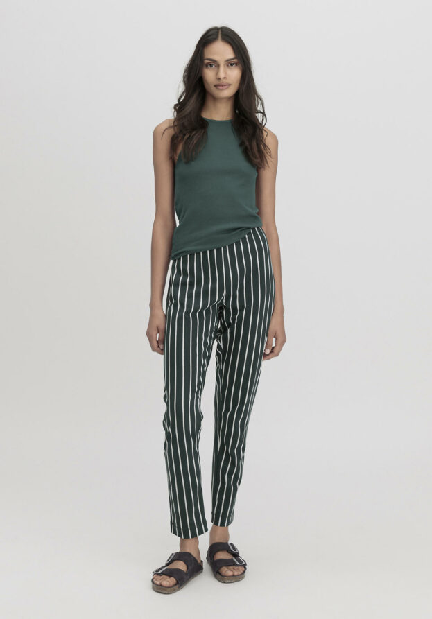 hessnatur Damen Schlafhose Regular PURE COTTON aus Bio-Baumwolle - grün - Größe 44