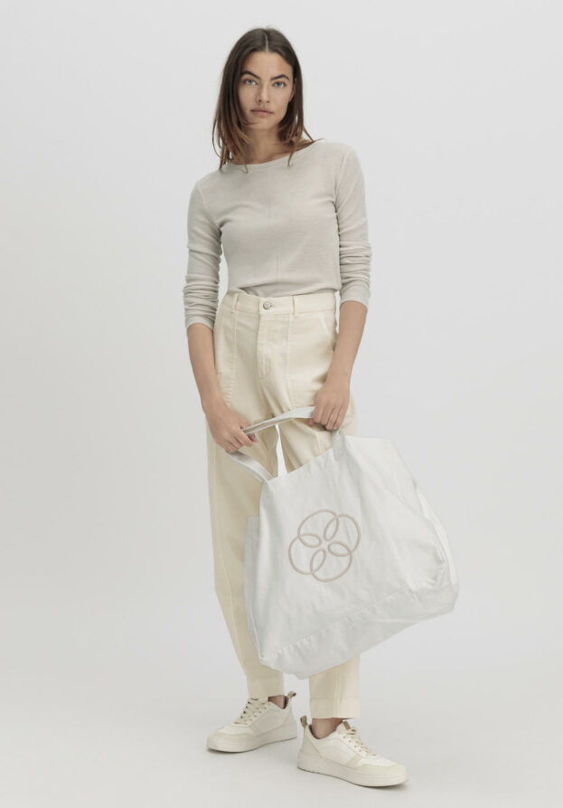 hessnatur Damen Shopper XL aus Bio-Baumwolle - natur - Größe 45x38 cm