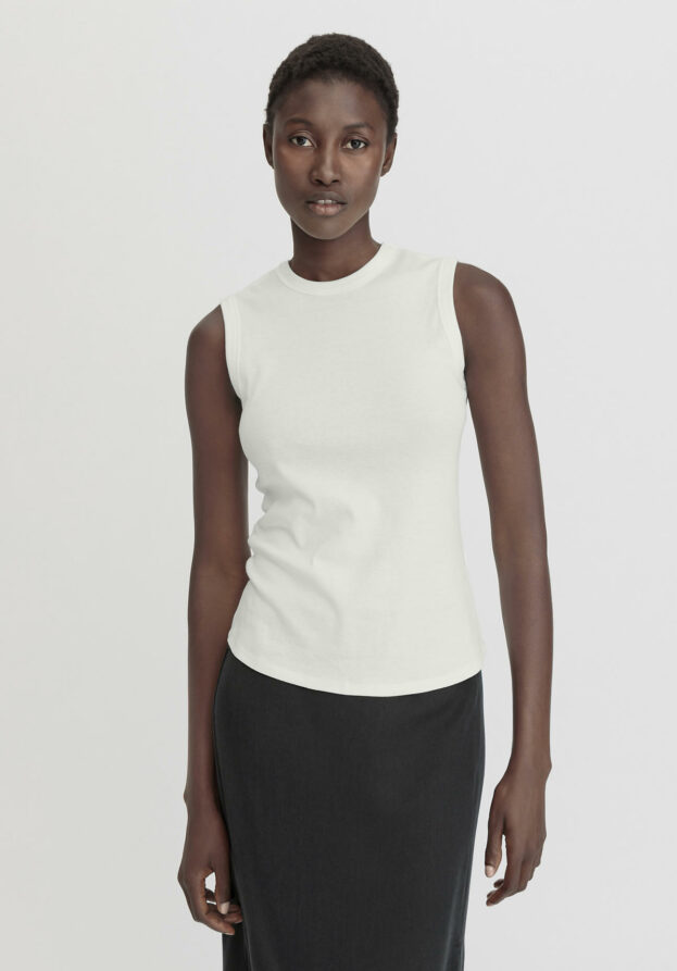 hessnatur Damen Softrib Top Fitted aus Bio-Baumwolle und TENCEL™ Modal - weiß - Größe 36