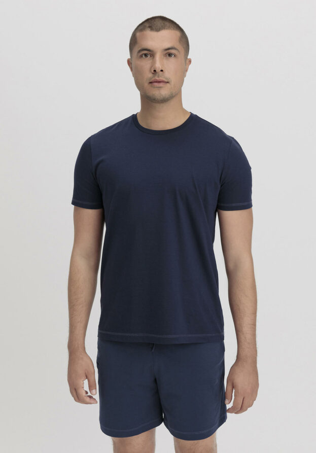 hessnatur Herren T-Shirt Relaxed PURE COTTON - blau - Größe 48
