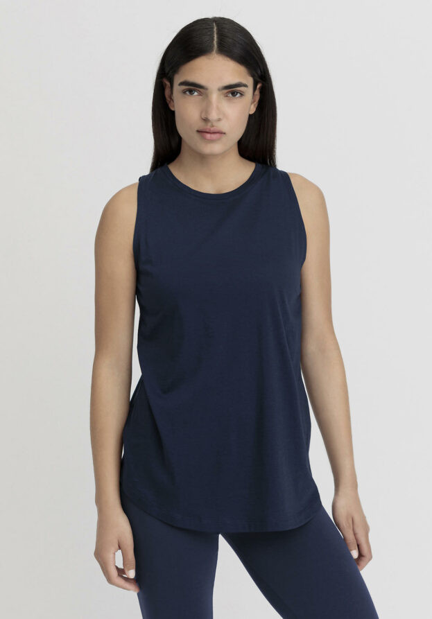hessnatur Loungewear Top Regular ACTIVE LIGHT aus Bio-Baumwolle - blau - Größe 40