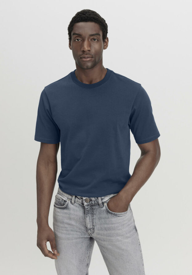 hessnatur Herren Heavy Shirt Relaxed aus Bio-Baumwolle - blau - Größe 52