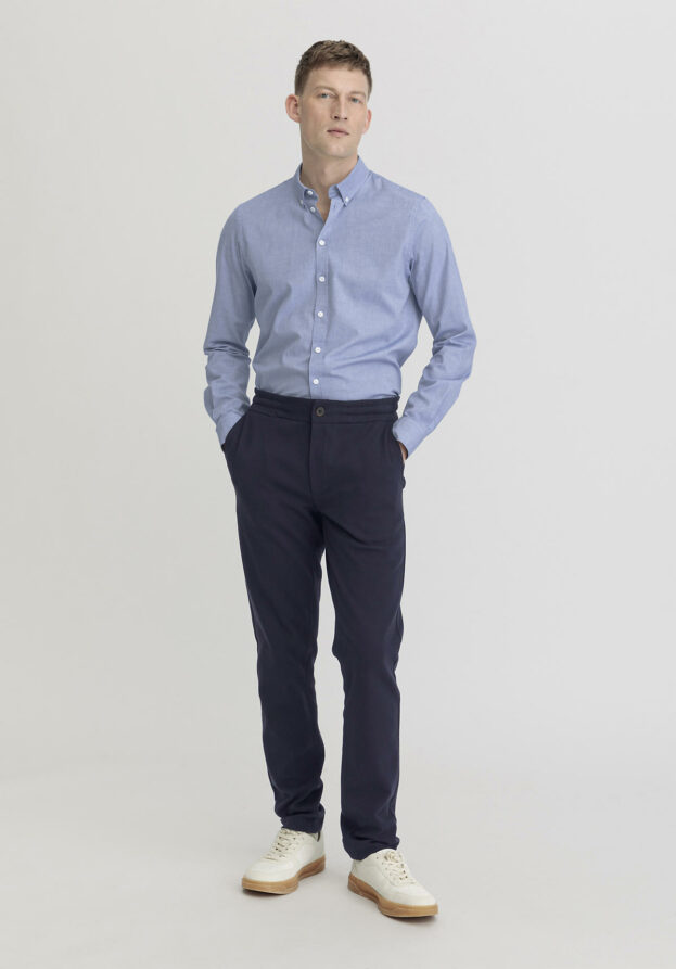 hessnatur Herren Hose TINO Regular aus Bio-Baumwolle - blau - Größe 34/32