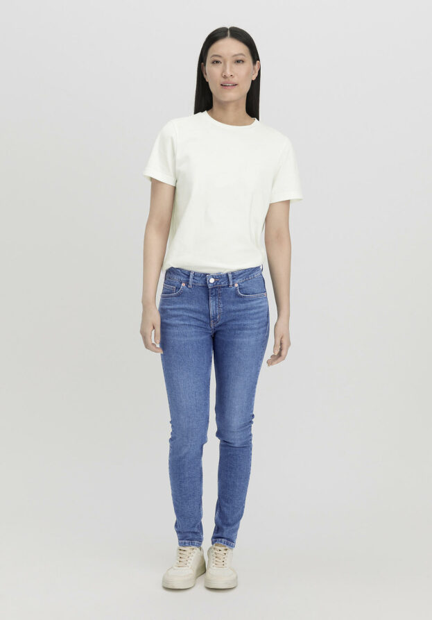 hessnatur Damen Jeans LINA Mid Rise Skinny aus Bio-Denim - blau - Größe 27/30