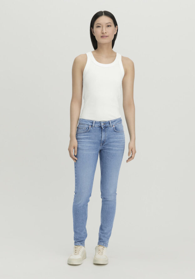 hessnatur Damen Jeans LINA Mid Rise Skinny aus Bio-Denim - blau - Größe 29/30