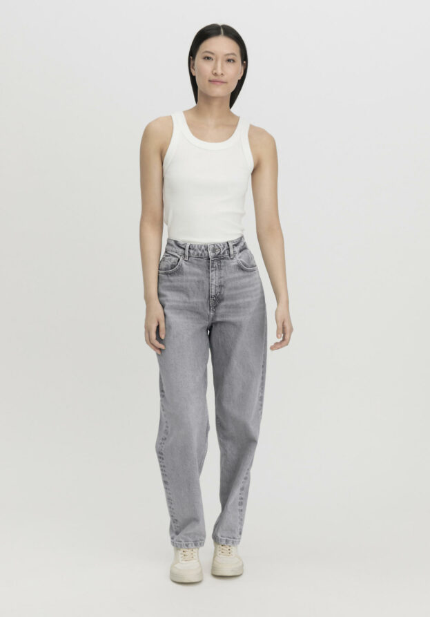 hessnatur Damen Jeans NELE High Rise Barrel Leg aus Bio-Denim - grau - Größe 26/30