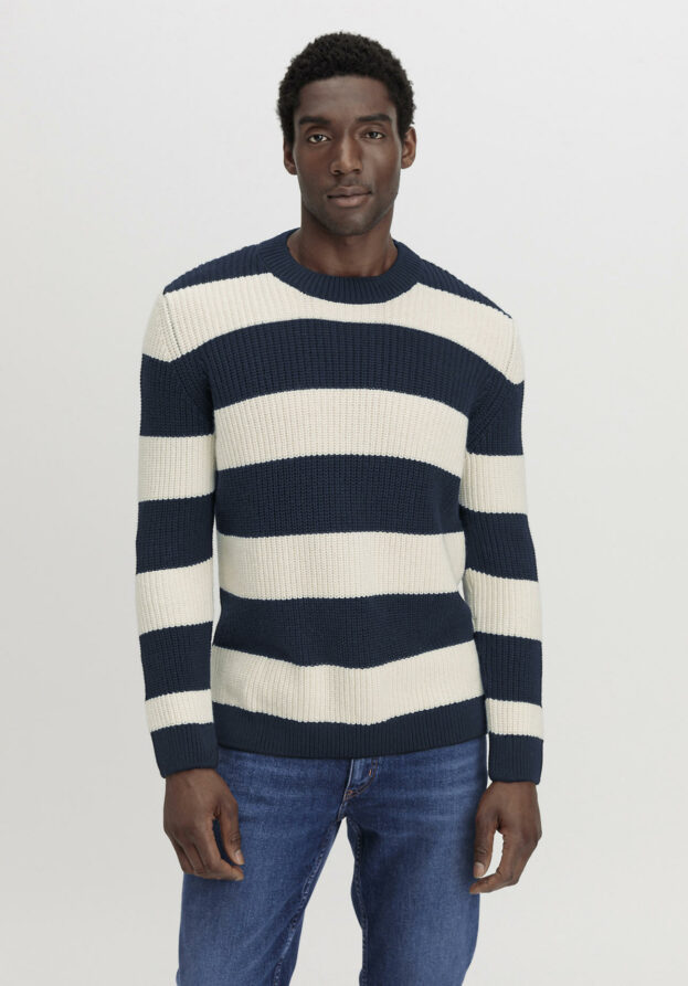 hessnatur Herren Pullover Regular aus Bio-Baumwolle und Bio-Merinowolle - blau - Größe 52