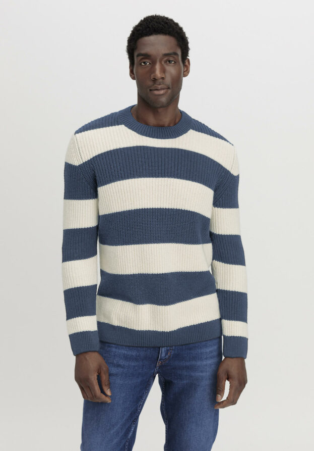 hessnatur Herren Pullover Regular aus Bio-Baumwolle und Bio-Merinowolle - blau - Größe 54
