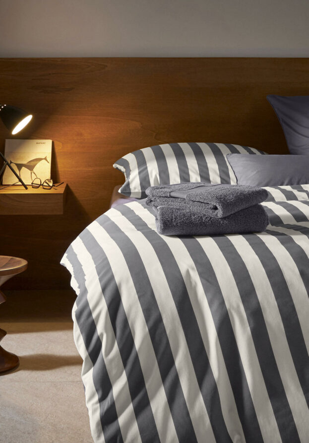 hessnatur Renforcé Bettwäsche-Set CANNES aus Bio-Baumwolle - grau - Größe 155x220 / 80x80 cm