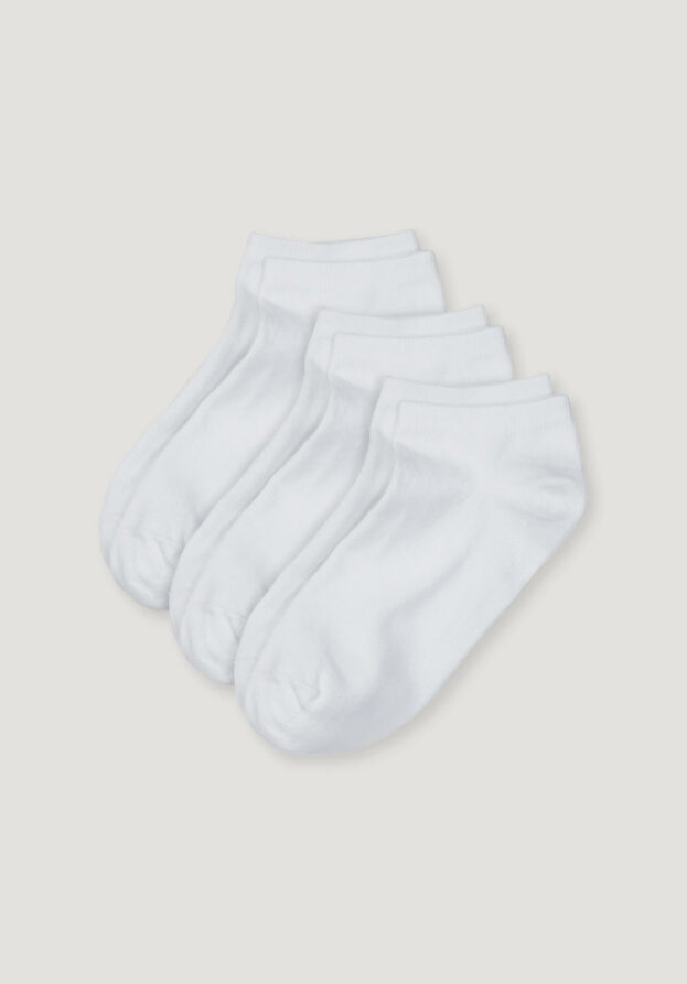 hessnatur Sneakersocke im 3er-Pack aus Bio-Baumwolle - weiß - Größe 46/47