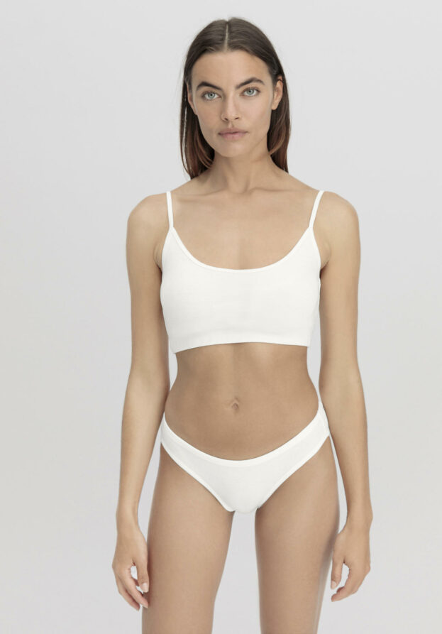 hessnatur Damen Bustier 2er-Set PURE NATURE aus Bio-Baumwolle - weiß - Größe 40