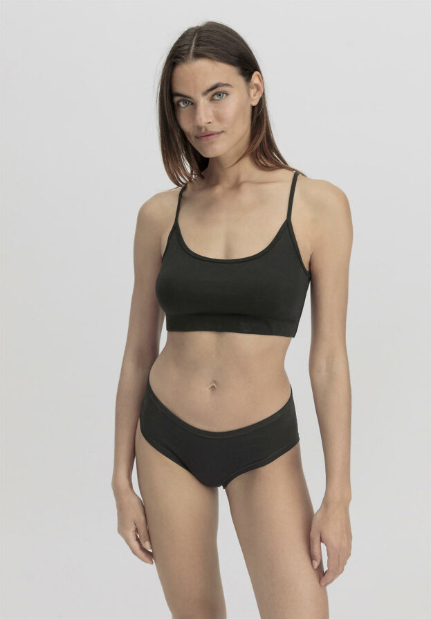 hessnatur Damen Bustier 2er-Set PURE NATURE aus Bio-Baumwolle - schwarz - Größe 40