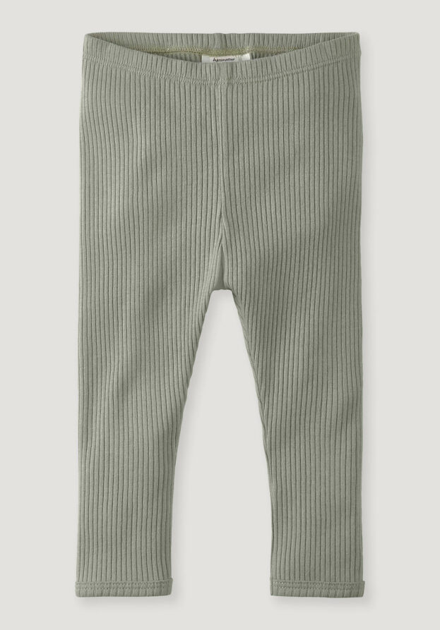 hessnatur Baby Hose Slim aus Bio-Baumwolle mit Bio-Merinowolle - grün - Größe 74/80