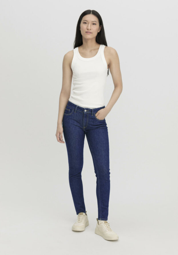 hessnatur Damen Jeans LINA Mid Rise Skinny aus Bio-Denim - blau - Größe 28/32
