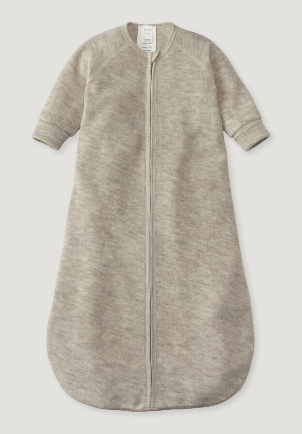 hessnatur Baby Wollfrottee Schlafsack aus Bio-Merinowolle - beige - Größe 70 cm