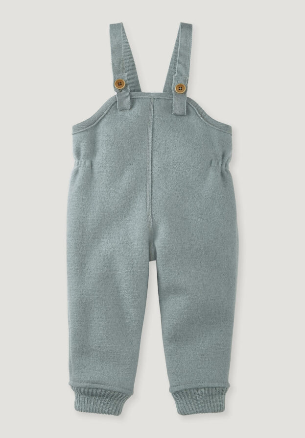hessnatur Baby Wollwalk Latzhose Relaxed aus Bio-Merinowolle - grün - Größe 86/92