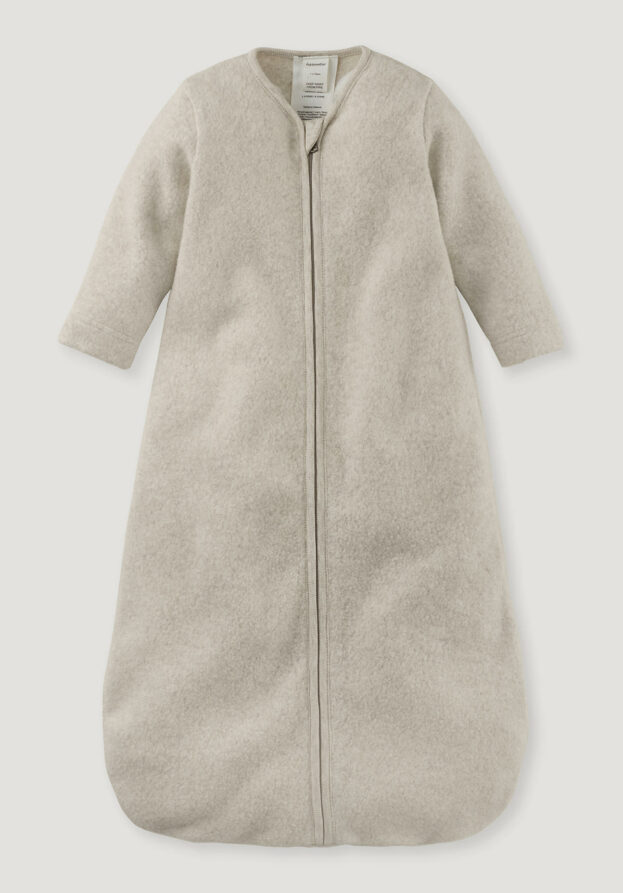 hessnatur Baby Fleece Schlafsack aus Bio-Baumwolle - beige - Größe 70 cm