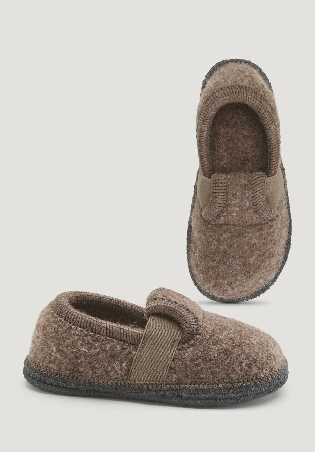 hessnatur Kinderschuhe Hausschuhe aus Schurwolle - braun - Größe 31