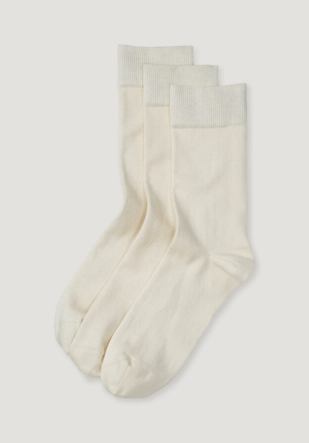 hessnatur Herren-Socken im 3er-Pack aus Bio-Baumwolle - weiß - Größe 43-45