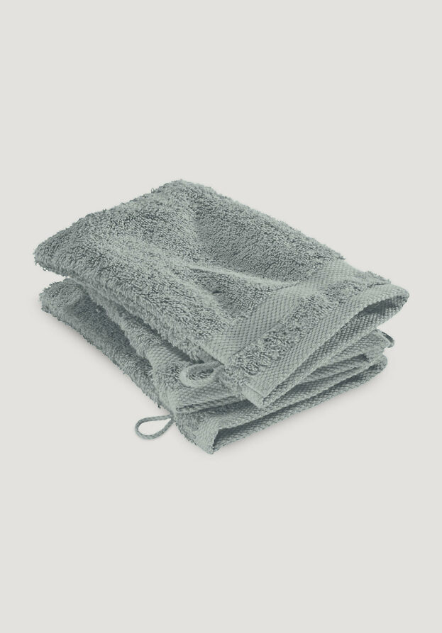 hessnatur Waschhandschuh im 3er-Pack aus Bio-Baumwolle - grün - Größe 15x20 cm