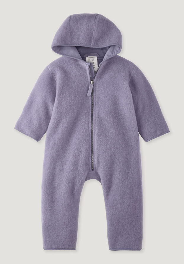 hessnatur Baby Wollfleece Overall Regular aus Bio-Merinowolle - lila - Größe 62/68