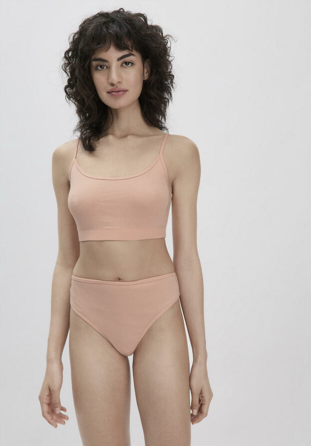 hessnatur Damen Bustier 2er-Set PURE NATURE aus Bio-Baumwolle - rosa - Größe 38