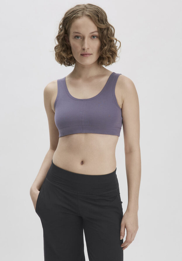 hessnatur Loungewear Bustier Fitted ACTIVE LIGHT aus Bio-Baumwolle - lila - Größe 46