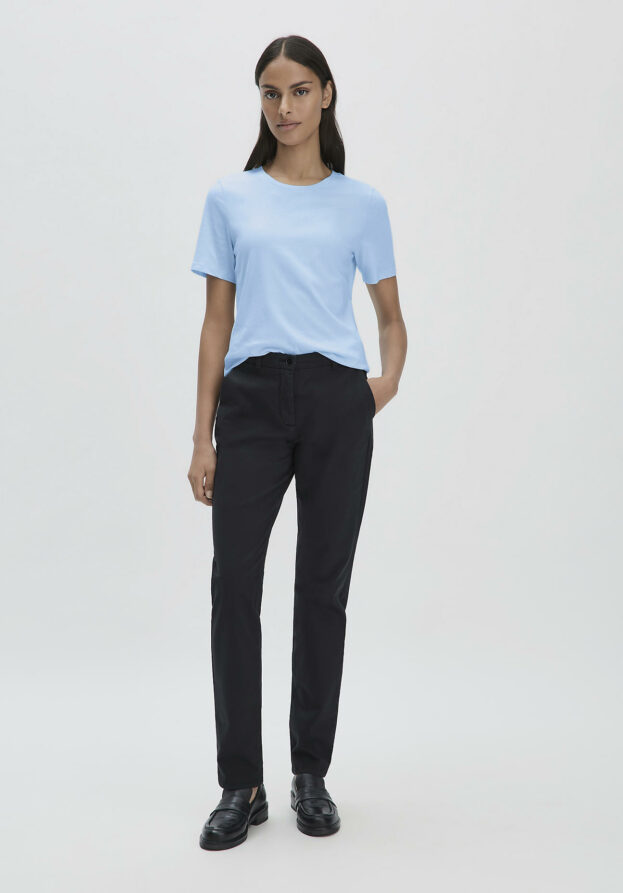 hessnatur Damen Chino Regular aus Bio-Baumwolle - schwarz - Größe 44
