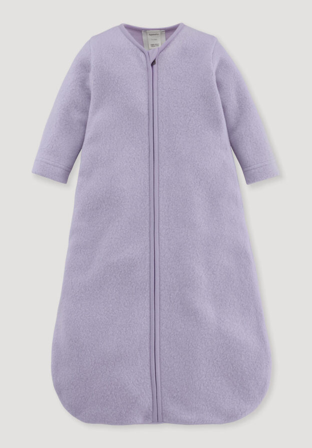 hessnatur Baby Fleece Schlafsack aus Bio-Baumwolle - lila - Größe 90 cm
