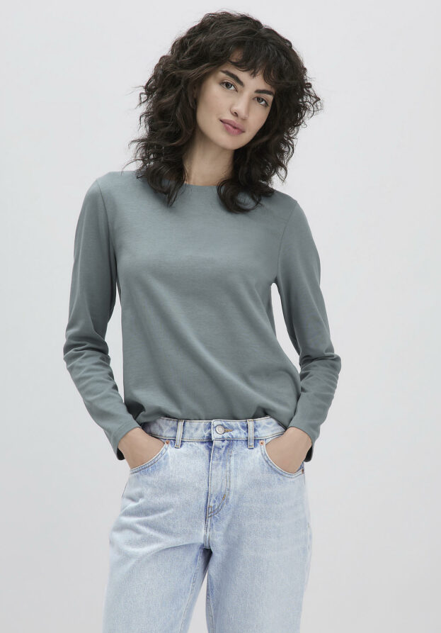 hessnatur Damen Heavy Shirt Relaxed aus Bio-Baumwolle - grün - Größe 48