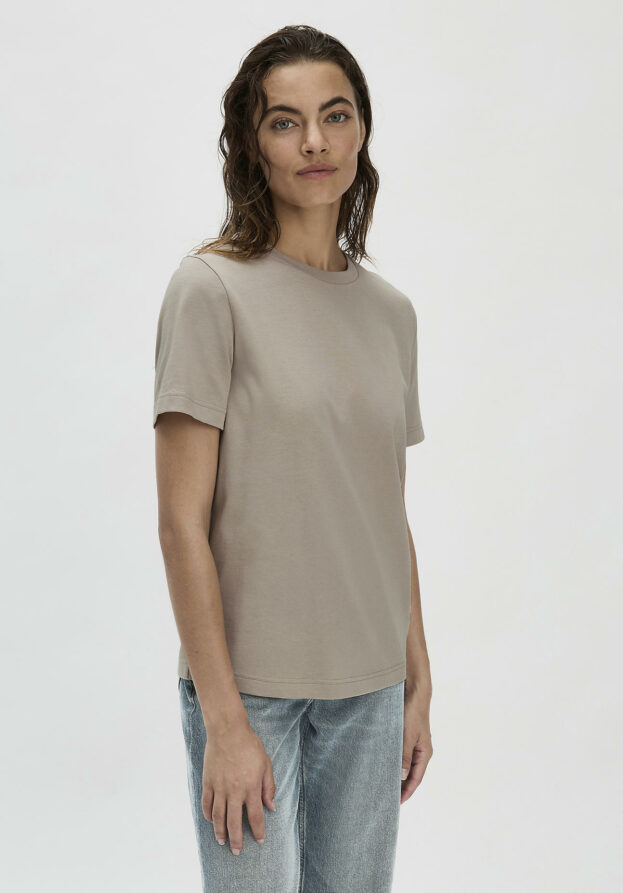 hessnatur Damen Heavy T-Shirt Relaxed aus Bio-Baumwolle - beige - Größe 34