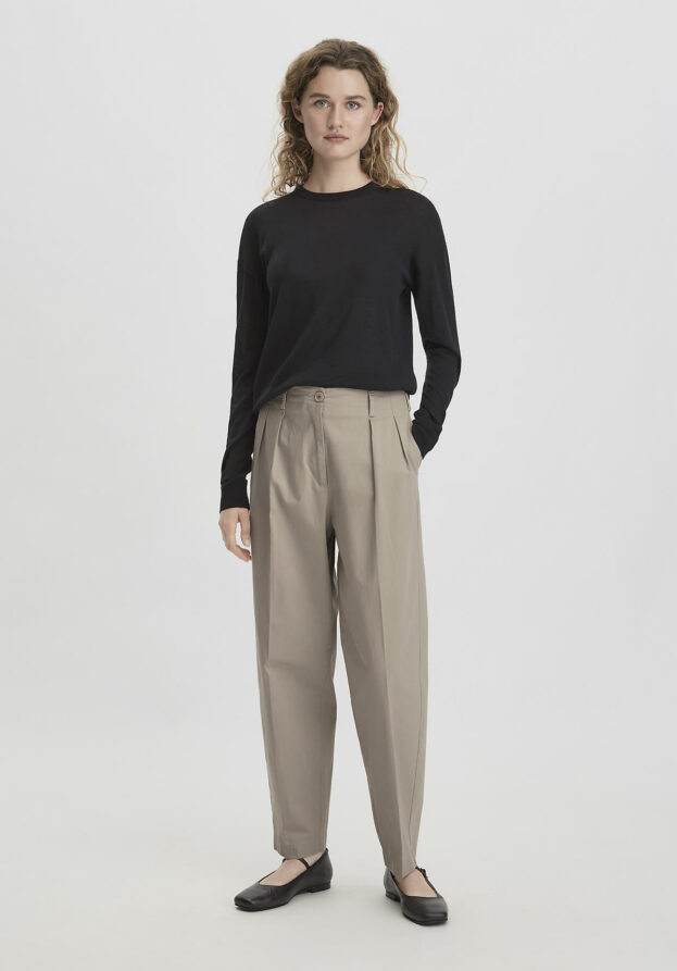 hessnatur Damen Hose Ballon Relaxed aus Bio-Baumwolle - beige - Größe 38