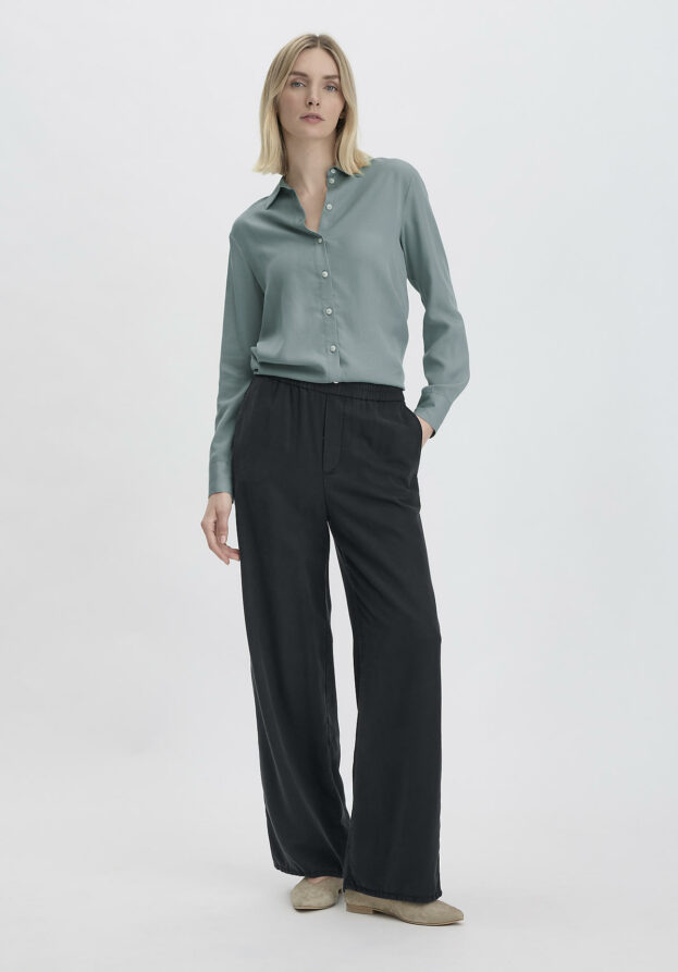 hessnatur Damen Hose Wide Leg Relaxed aus TENCEL™ Lyocell - schwarz - Größe 44