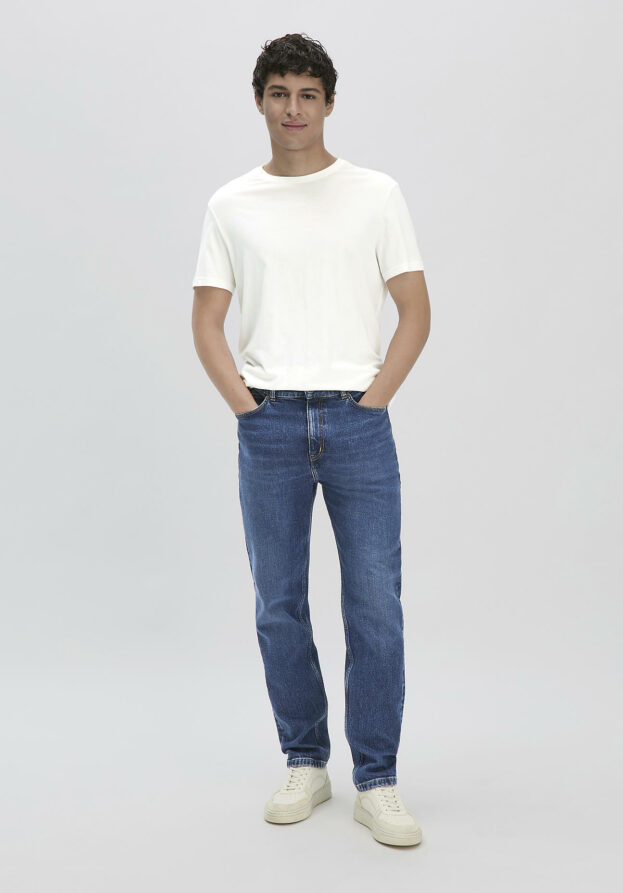 hessnatur Herren Jeans MADS Relaxed Tapered aus Bio-Denim - blau - Größe 33/32